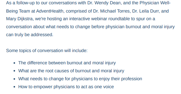 Physician Burnout and Moral Injury
