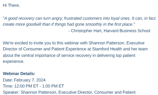 Webinar: The Importance of Service Recovery in Delivering Top Patient Experience